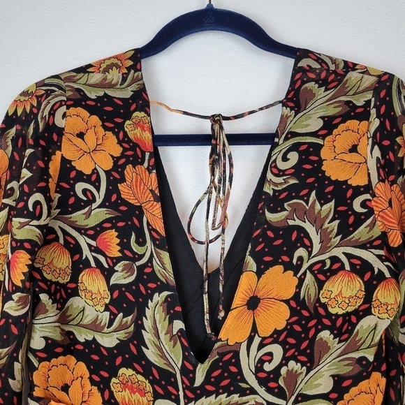 NWOT Verb by Pallavi Singhee Floral Fringe Mini Dress Size SP - Picture 7 of 15